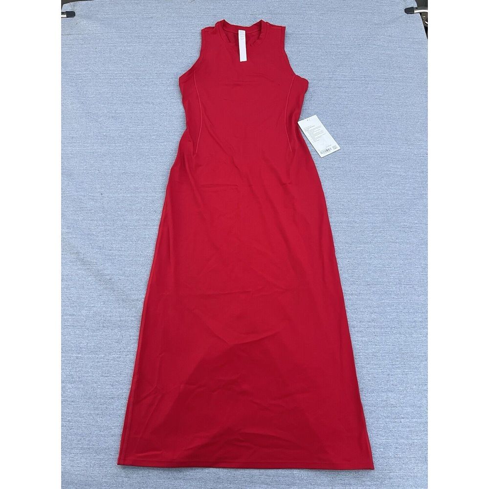 Lululemon Women's All Aligned Midi Dress Size 6 Dark Red